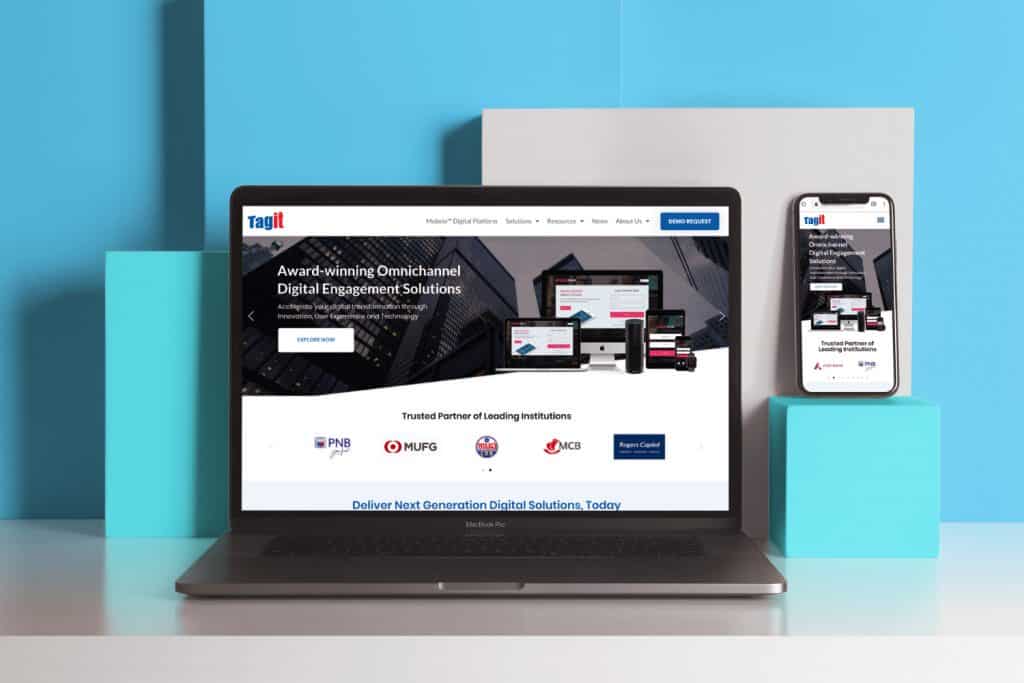 tagit mobile website home page mockup